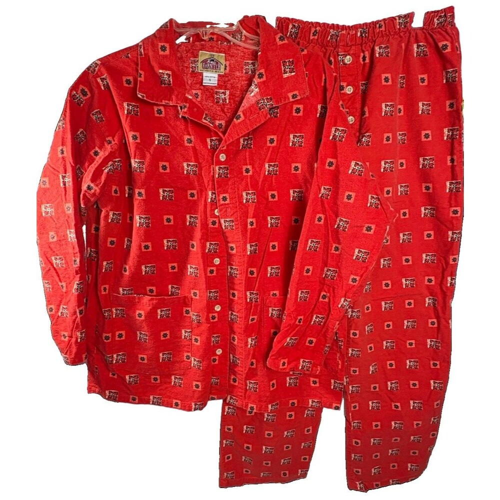 Barn Fly Womens Small Red Pajama Set Button Front Lounge Pants 2 Piece